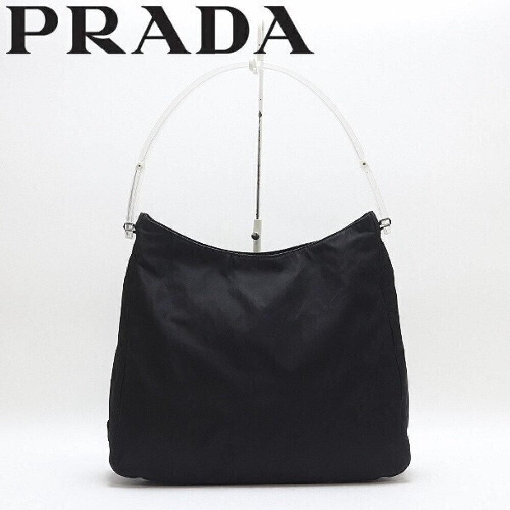 Prada Clear Handle Shoulder Bag One Black